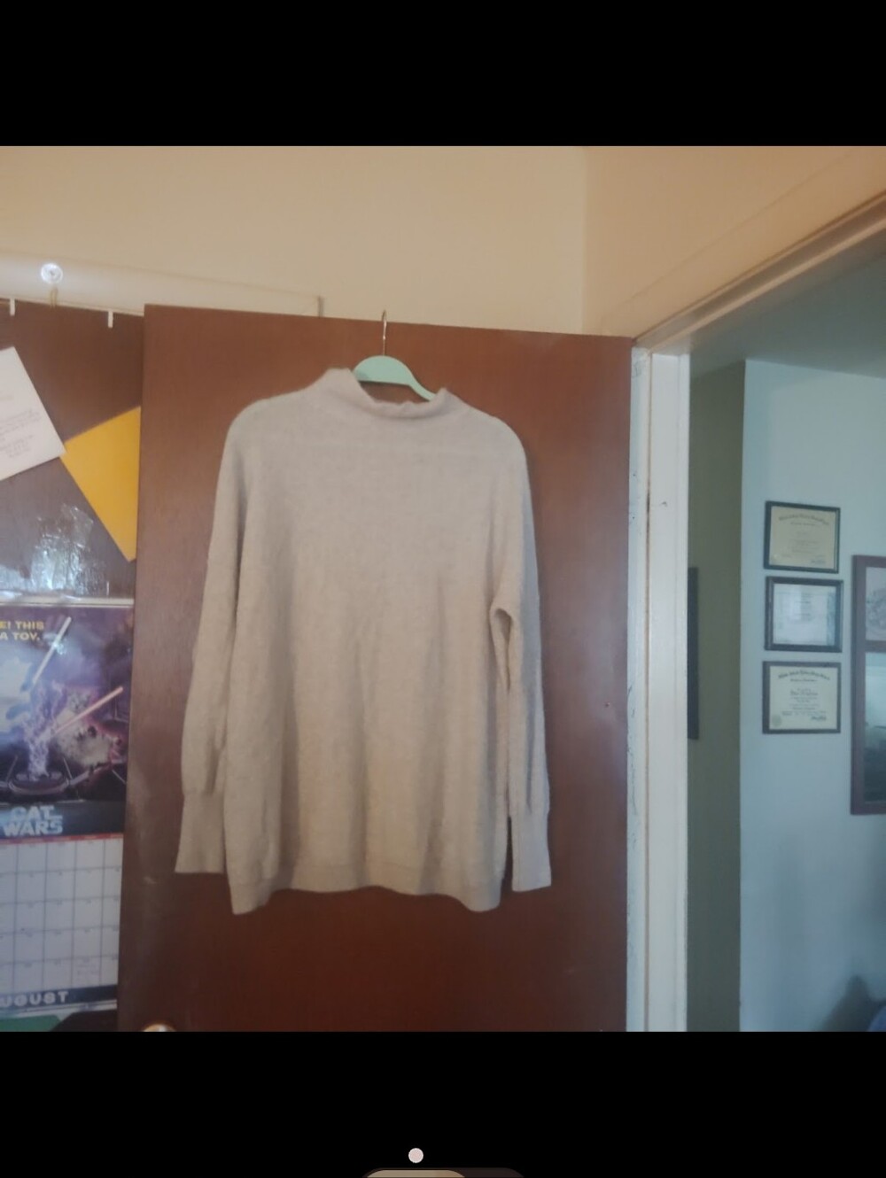 FREE PEOPLE Split Neck Oversized Grey Sweater - Women's Size Small